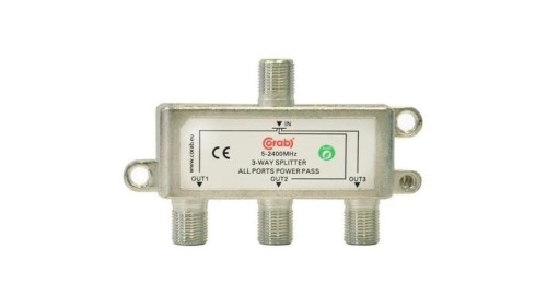 Rozgałęźnik sygnału splitter 5-2400Mhz 3 wyjścia power pass CORAB