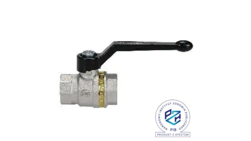 Zawór kulowy G 1 1/2 GW, PN25 mosiądz niklowany, PTFE