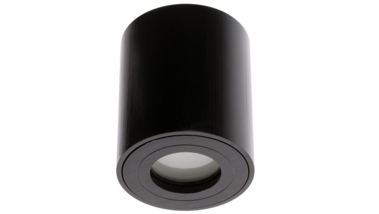Oprawa Natynkowa HALOGENOWA Wodoodporna Aluminiowa SPOT TUBA 95mm IP44 Czarna AQUARIUS ROUND Kobi