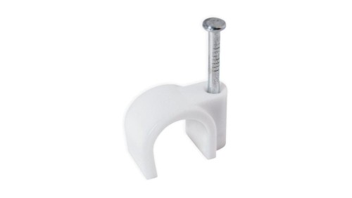 Uchwyt kablowy okrągły z hartowanym gwoździem FLOP 10mm 100 sztuk