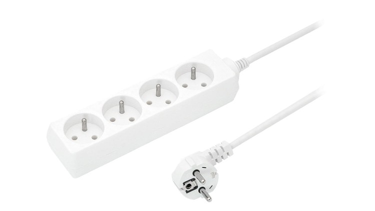 Przedłużacz 4-gniazda z/u 16A 1,5m /OMY 3x1,5/ biały PS-470 T-110730