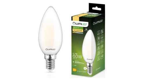 Żarówka LED E14 B35 7W = 60W 806lm 3000K Ciepła 360 Filament LUMILED