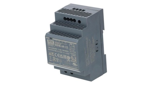 Zasilacz na szynę DIN 12V 4,5A 54W uniwersalny SLIM (3-modułowy) HDR Mean Well