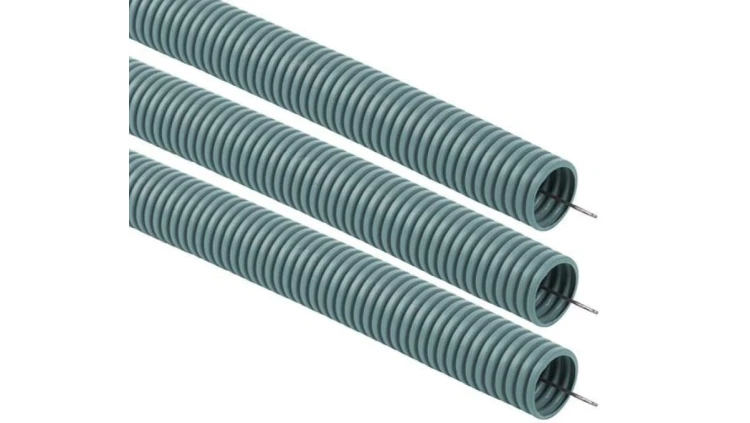 Rura osłonowa karbowana 50/43 PVC z pilotem, szara /opak. = 25m/
