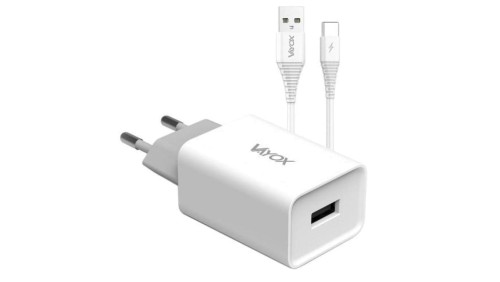 Ładowarka sieciowa USB 5V 2.1A + kabel USB typ C 1m VA0051C Vayox