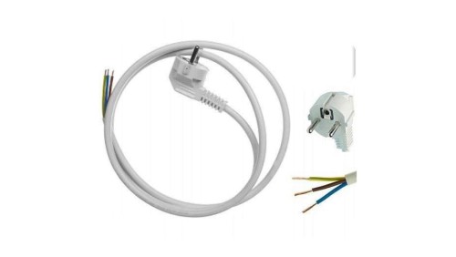 VIPlast Przewód OMY 3x1,5 5m z wtyczką kątową uni-schuko biały