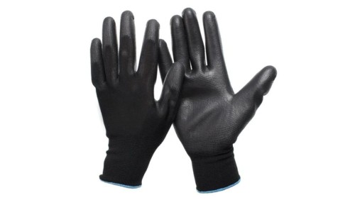 Rękawice Robocze POLIURETANOWE PU MECHANIKI. Bardzo Precyzyjne. CZARNE. Rozmiar 10 - XL