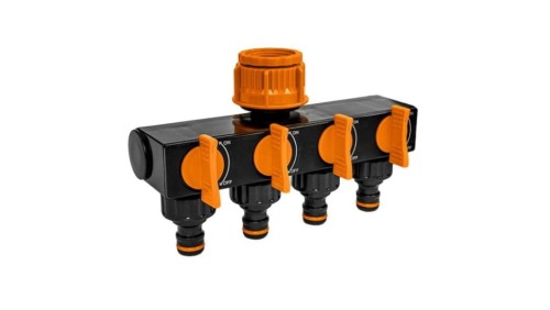 Rozdzielacz 4-drożny z zaworami ECO-PWB3033 BLACK LINE BRADAS