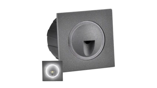 Lampa oprawa schodowa podtynkowa LED 3W 20lm IP44 4000K grafit kwadrat Q3 GOLDLUX