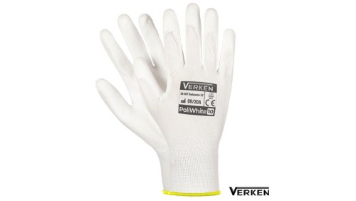 Rękawice Robocze POLIURETANOWE PU MECHANIKI. Bardzo Precyzyjne. BIAŁE. Rozmiar 10 - XL