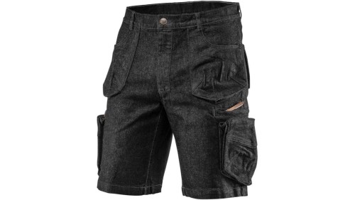 Krótkie spodenki robocze DENIM jeansowe czarne rozmiar XL/54 NEO 81-273-XL