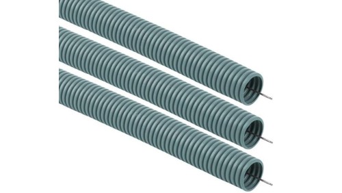 Rura osłonowa karbowana 32/26 PVC z pilotem, szara /opak. = 50m/