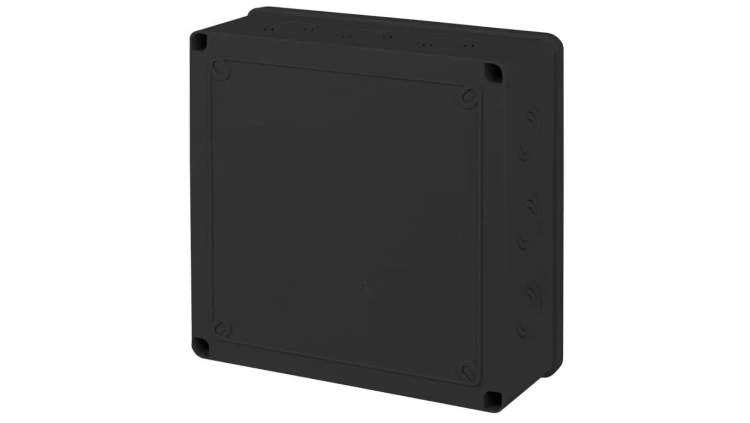 Puszka instalacyjna n/t ABS 200x200x80 czarna IP65 CZPI.200X200X80