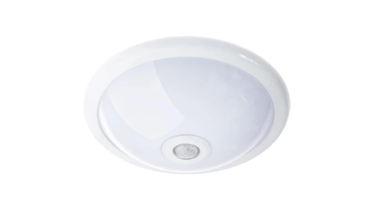 Plafon LED Lampa Sufitowa Natynkowa REGIS 2x E27 IP44 z Czujnikiem Ruchu i Zmierzchu Biały Okrągły 30cm LUMILED