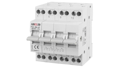 Przełącznik zasilania sieć-agregat 4P 40A 1-0-2 PSA-40A-4P