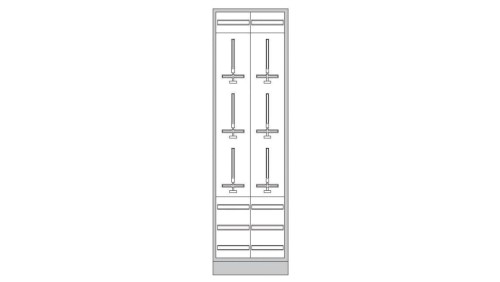 Rozdzielnica stojąca dla 6 liczników kWh IP44 IIkl. 1950x550x205mm univers Z ZQ824S61A