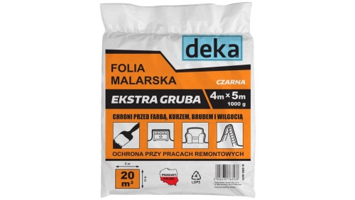 FOLIA MALARSKA EXTRA GRUBA CZARNA 4*5M 1000G
