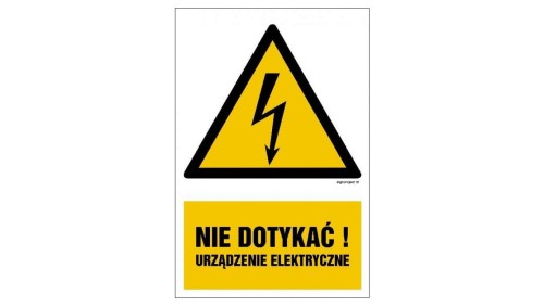 ZNAK - HA001 Nie dotykać! Urządzenie elektryczne 7,5 x 10 cm FN - Folia samoprzylepna
