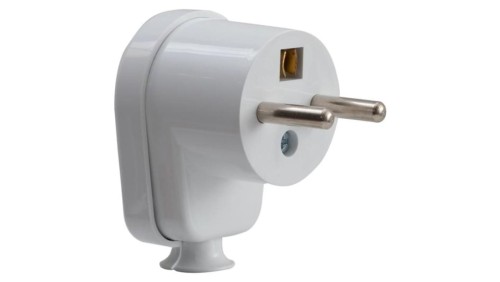 Wtyczka z uziemieniem kątowa 230V biała