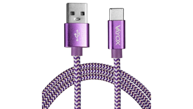 Kabel USB - USB-C fioletowy 1,5m VA0146 Vayox