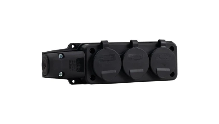 Listwa gumowa 3x230V 16A IP54 czarna