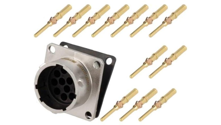 Złącze okrągłe gniazdo kołnierz (4 otwory),na panel 12-PIN RT001412PNH-K