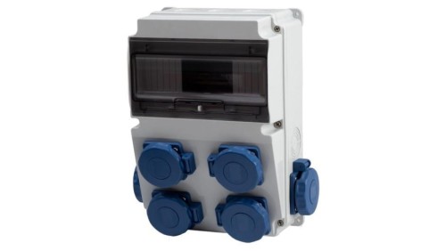 Rozdzielnica LAGO 10M - gniazda 6x230V IP65 /10 modułów/