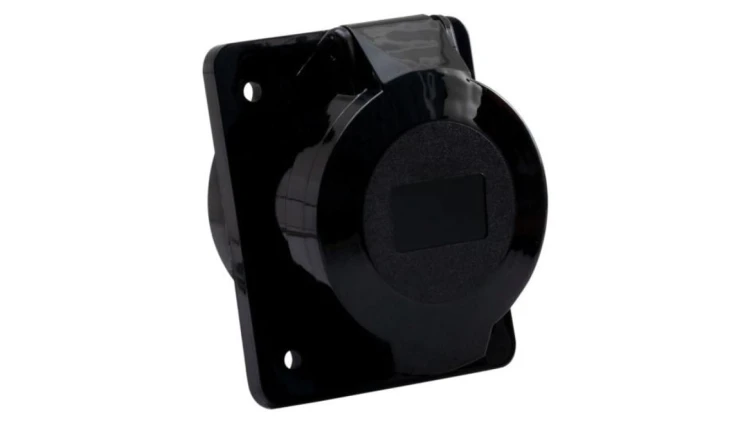 Gniazdo siłowe tablicowe skośne 32A 5p /FE/ czarne