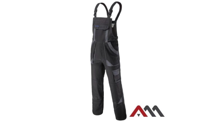 Spodnie robocze ogrodniczki PROFESSIONAL BLACK czarno-szare Rozmiar 50