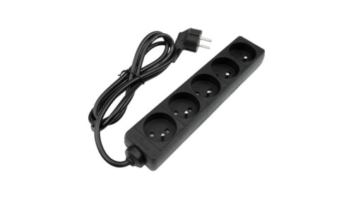 Przedłużacz 5 gniazd 1.5m z/u 3x1.0mm2 CZARNY