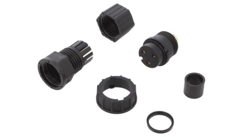 Złącze okrągłe wtyk rozmiar D żeński 3-PIN złocony 20A IP67 DC-03BFFB-LL7001