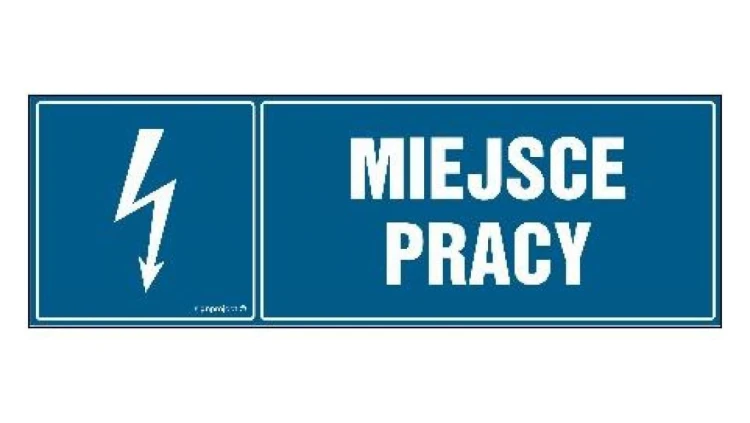 ZNAK - HH001 Miejsce pracy 15 x 5 cm FN - Folia samoprzylepna