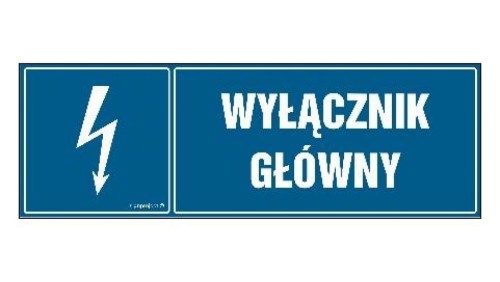 ZNAK - HH012 Wyłącznik główny 15 x 5 cm FN - Folia samoprzylepna