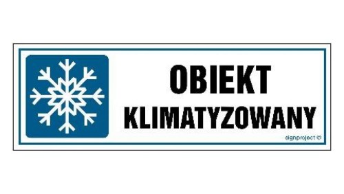 ZNAK - NC024 Obiekt klimatyzowany 90 x 30 cm FN - Folia samoprzylepna