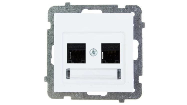 AS Gniazdo komputerowe podwójne RJ45 kat.5e MMC białe GPK-2G/K/m/00