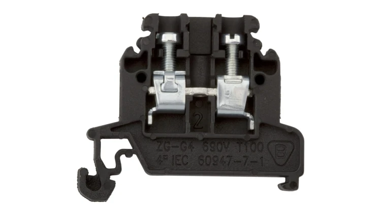 Złączka szynowa 2-przewodowa 4 mm2 czarny ZG-G4 A11-8203