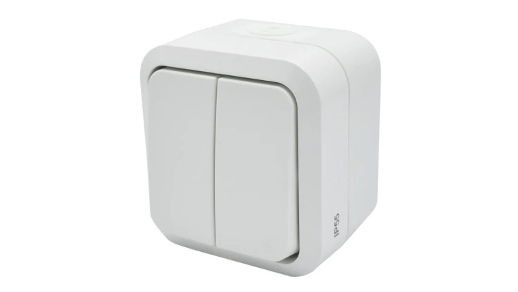Łącznik świecznikowy podwójny natynkowy Aqua Pro IP55 biały / 60223