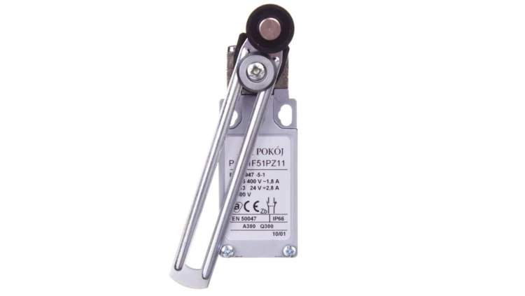 Wyłącznik krańcowy 1R 1Z migowy metal regulowana dźwignia z rolką tworzywa Ø18 PAM1F51PZ11 A37-4740