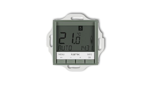 MINI Mechanizm uniwersalnego elektronicznego tygodniowego regulatora temperatury (podświetlenie niebieskie) szałwiowy 61MRT-3.2