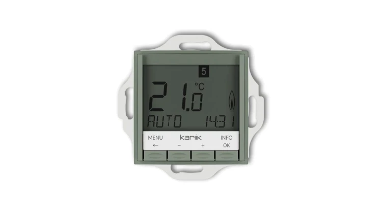 MINI Mechanizm uniwersalnego elektronicznego tygodniowego regulatora temperatury (podświetlenie białe) szałwiowy 61MRT-3.1