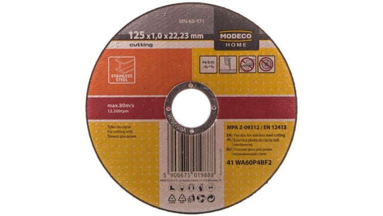 Ściernica do stali nierdzewnej Home Tools MN-68-971 125 x 1,0 x 22,23 mm – 50 szt.