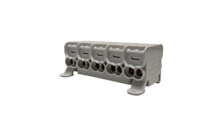 Blok dystrybucyjny - rozdzielczy HLAK25 5P szary 2xAl/Cu 25mm²+16mm² 1000VAC/1500VDC MAG5255A00