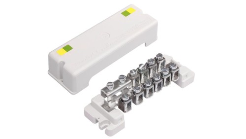 Szyna wyrównawcza do wyrównania potencjału 10x4-35mm2, 1x 30x4mm bednarka SWP-G1 A14-6108