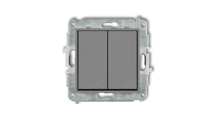 ICON Mechanizm łącznika podwójnego schodowego szary mat 27IWP-33