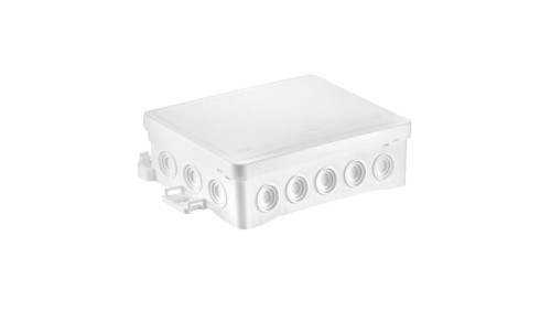 Puszka naścienna 90x40x135mm z dławnicą zintegrowaną samozatrzaskowa, bezhalogenowa, seria FASTBOXiHOOK biała IP54 NS9 35404106