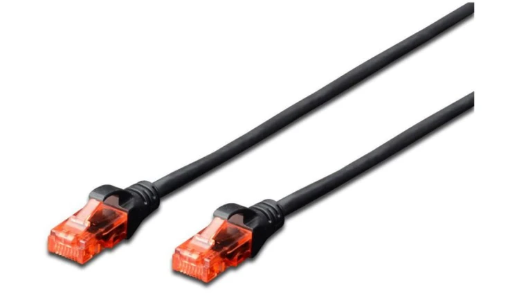 Kabel krosowy (Patch Cord) U/UTP kat. 6 czarny 1m DK-1612-010/BL