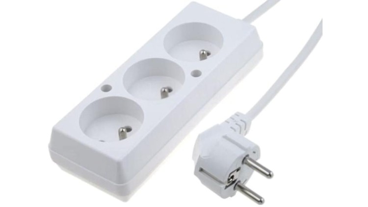 Przedłużacz 3-gniazda z/u 10A 5m /OMY 3x1/ biały PS-370 T-105430