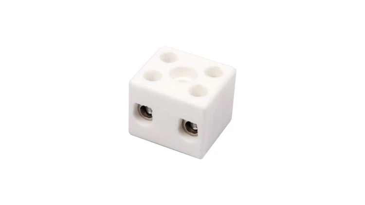 Złączka gwintowa porcelanowa 10mm² 2-tory biała z 1 otworem montażowym CPO-15A-2P 80722516 /20szt./