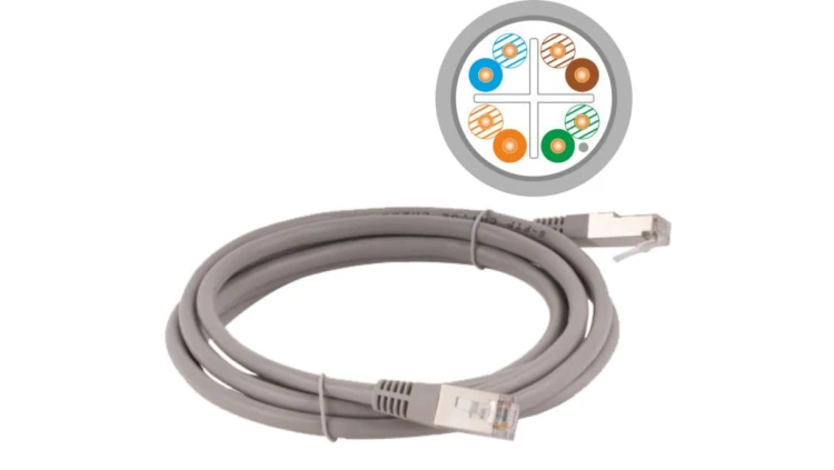 Patch-cord F/UTP kat.6 PVC 1.0m szary KKS6SZA1.0