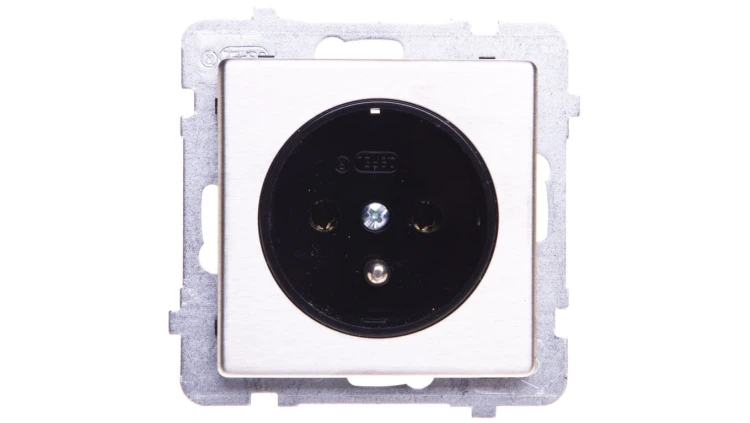 SONATA Gniazdo pojedyncze z/u stal inox GP-1RMZ/m/37